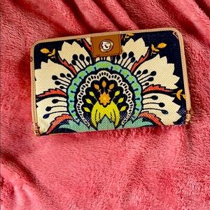 Spartina linen & leather wallet